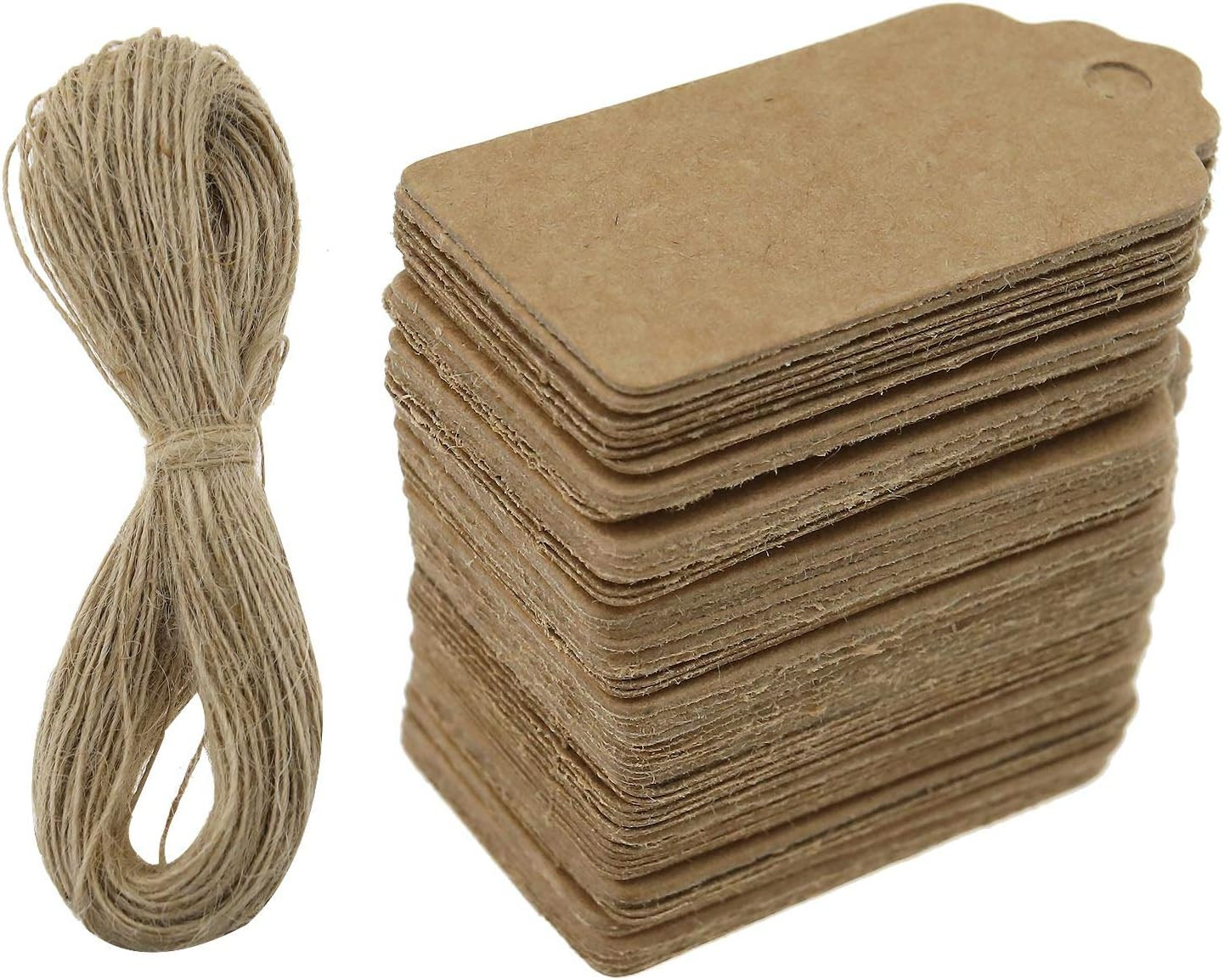 Brown Kraft Paper Hang Tags Label Wedding Party Price Gift Cards 100PCS