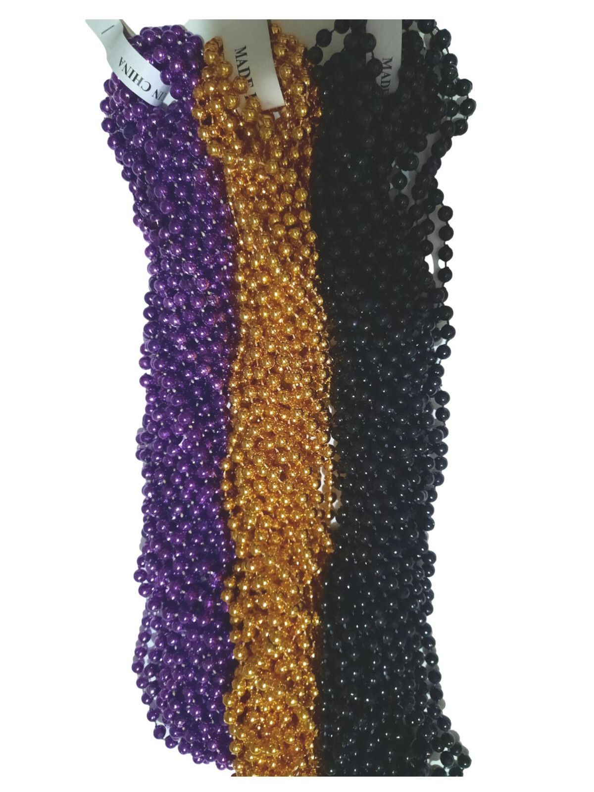 36 Purple Orange Black Halloween Mardi Gras Beads Party Favors Necklaces 3 Dozen