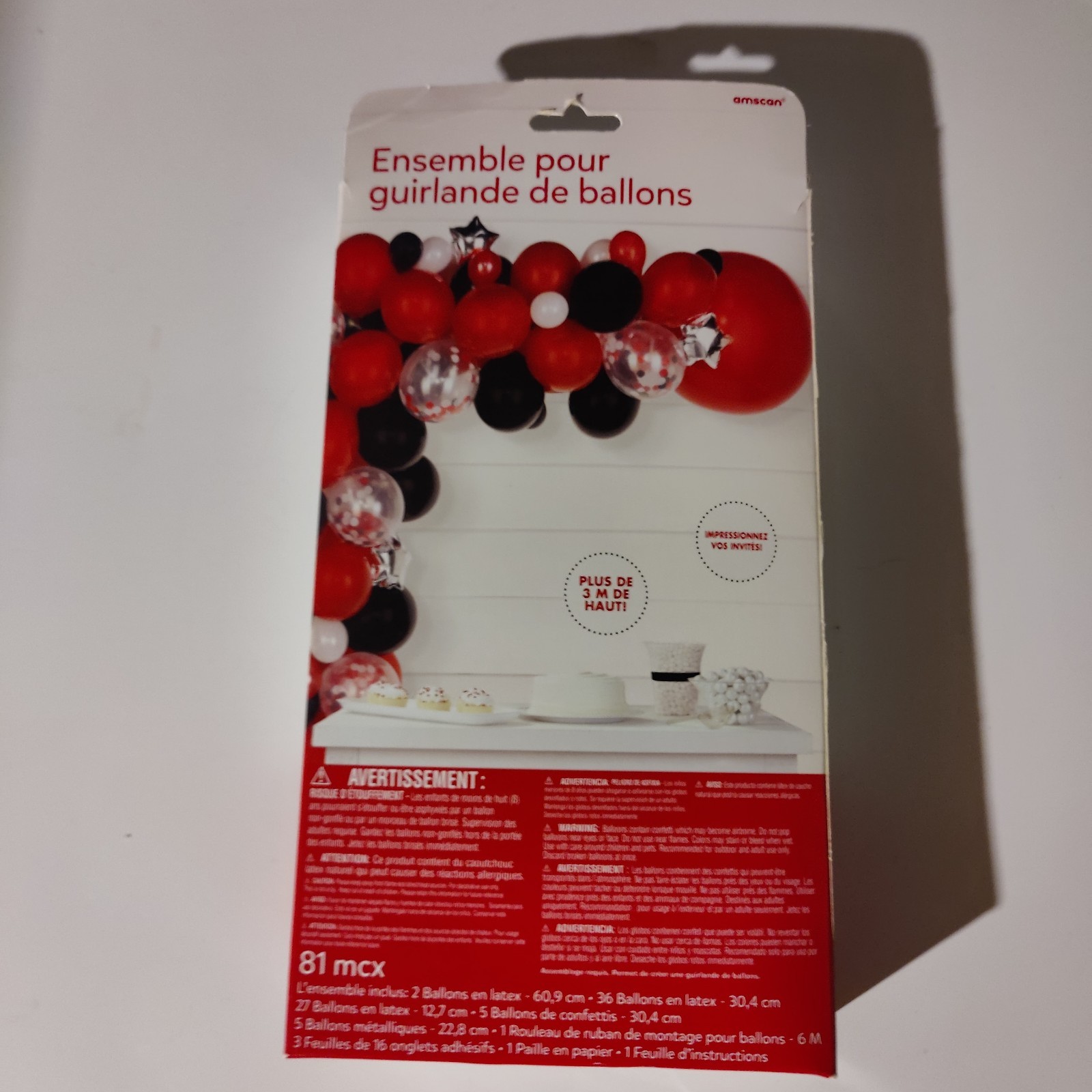 Balloon Garland Kit 81 Pieces Red Black White Silver Amscan Holiday Birthday