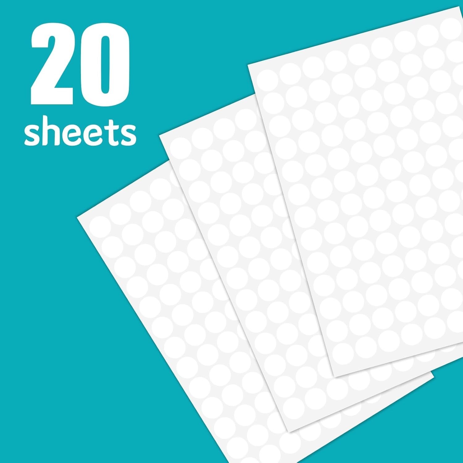 2340 PCS Circle Dot Stickers 1/2″ Round Yard Garage Sale Price 1/2 INCH White