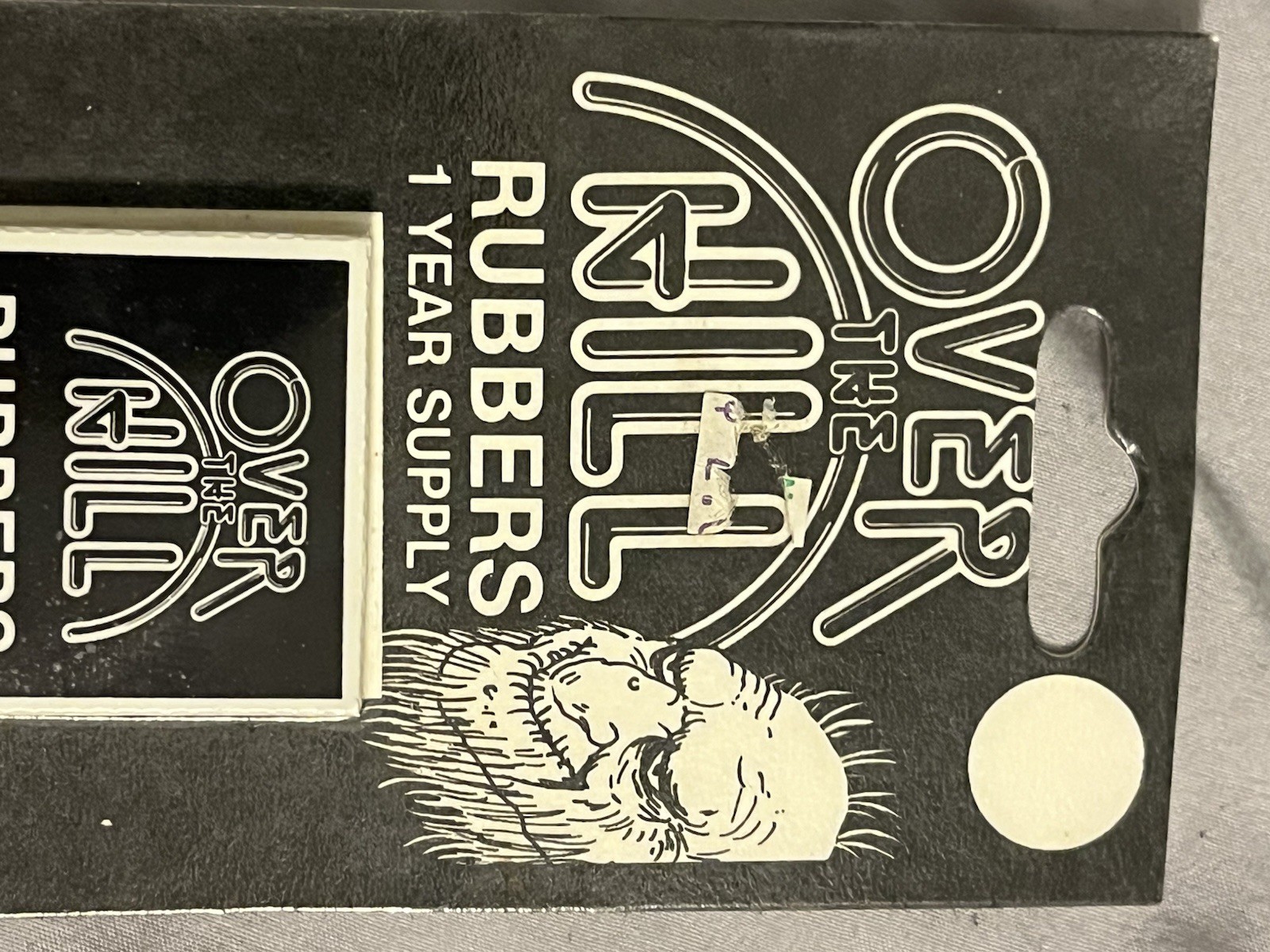 Vintage “Over The Hill Rubbers” 1 Years Supply, Contents One. Over The Hill Gag