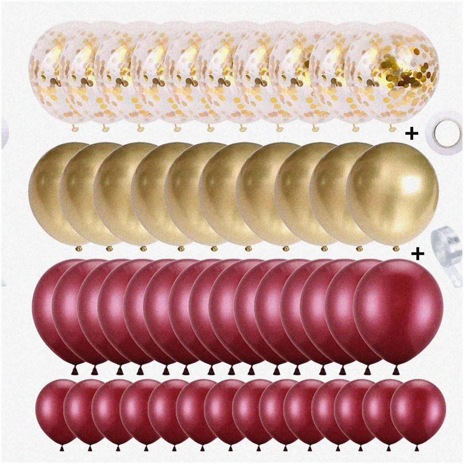 Burgundy and Gold Balloon Garland Kit