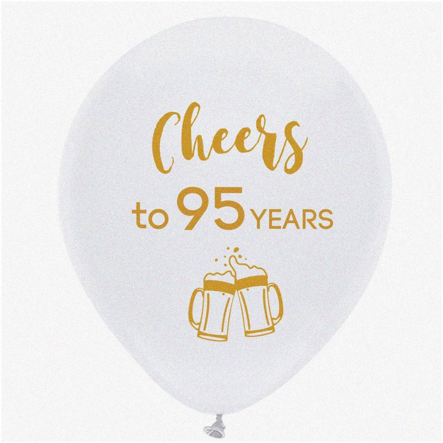 White 95th Birthday Balloons for Men