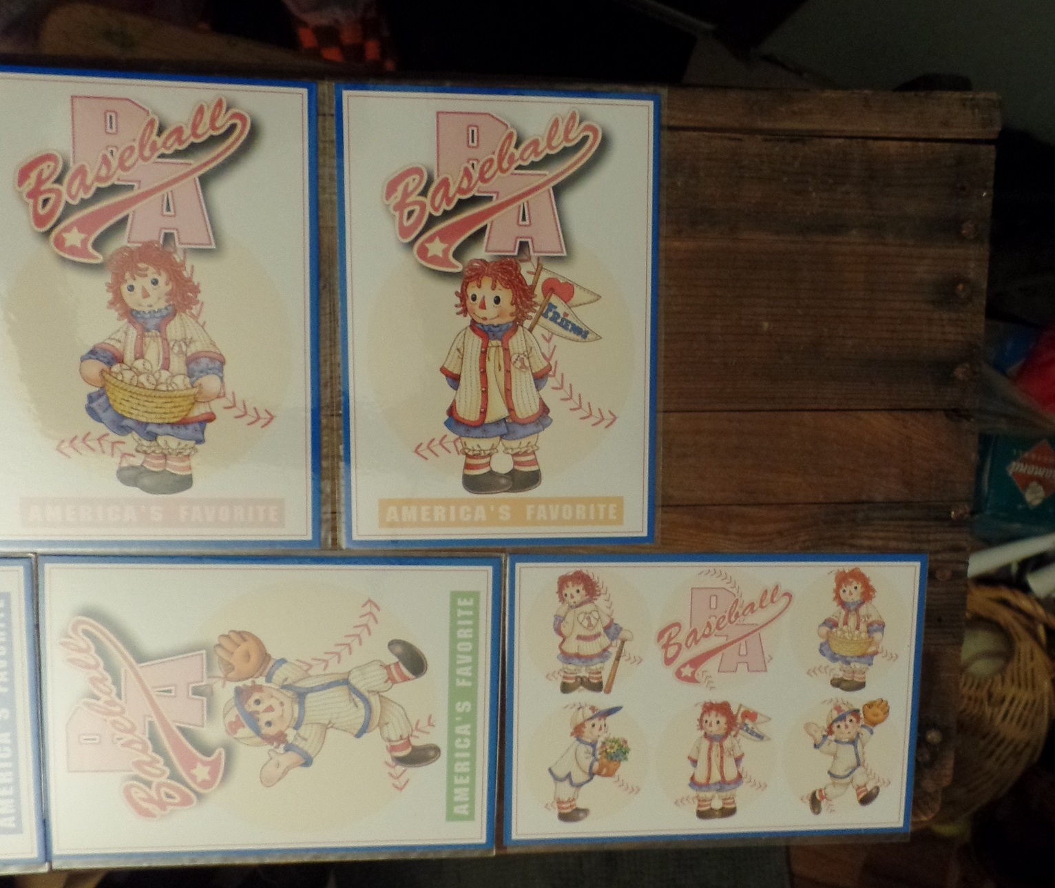 Raggedy Ann & Andy Postcards w protector Sleeve from Japan Baseball set (AX60)