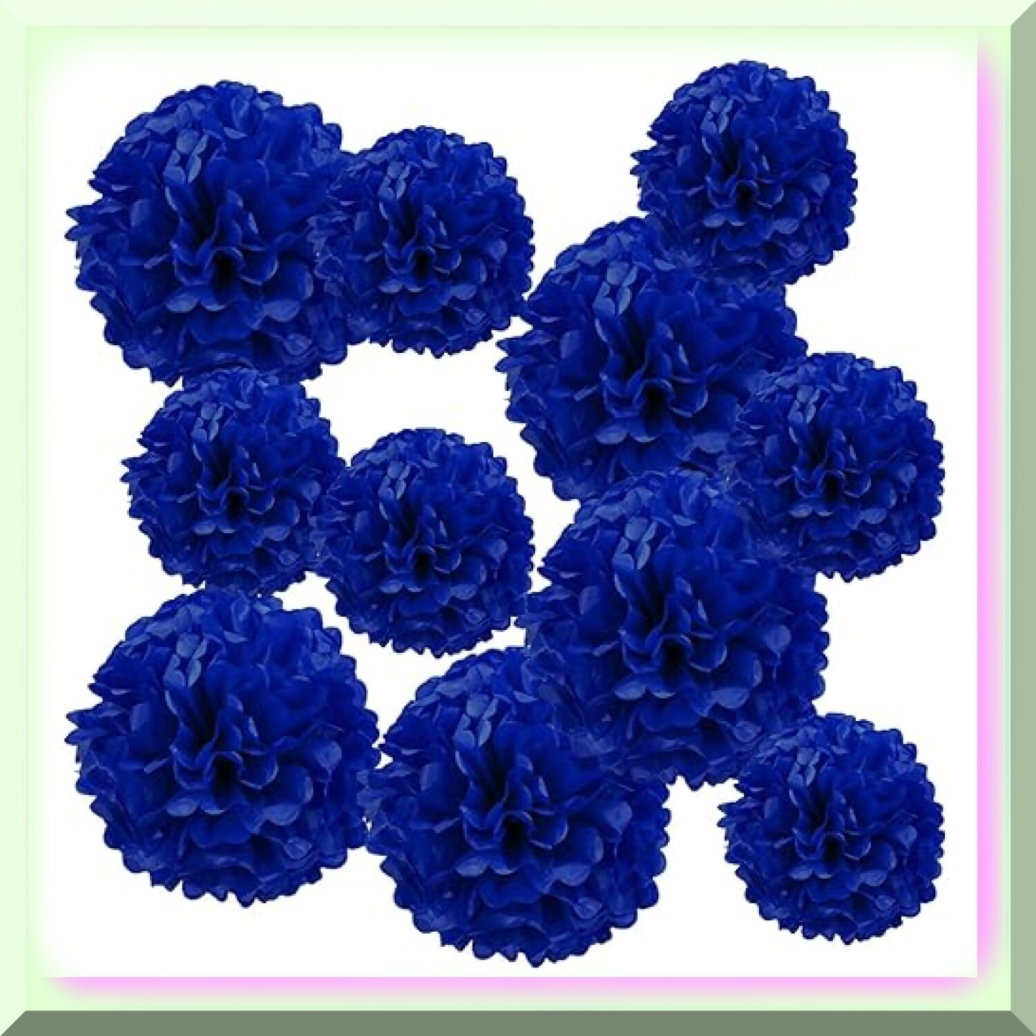 Navy Tissue Paper Pom Poms for Party Decor