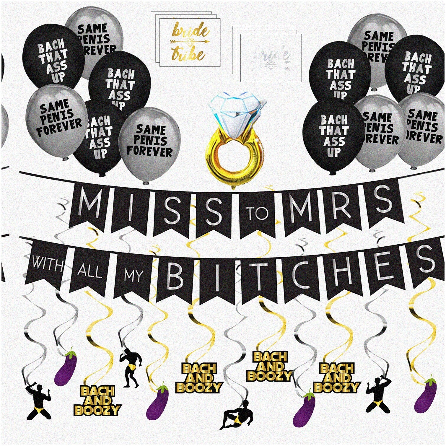 Bachelorette Party Decor and Supplies Kit