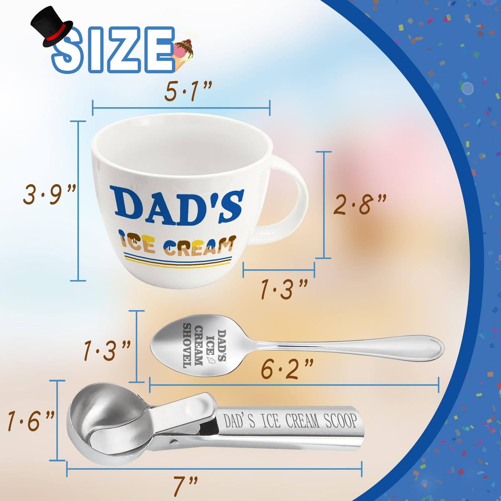 Dad Gifts, Fathers Day Birthday Gifts for Dad from Daughter Son, Dad’s Ice Cr…