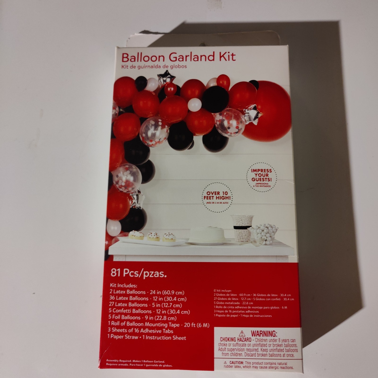 Balloon Garland Kit 81 Pieces Red Black White Silver Amscan Holiday Birthday