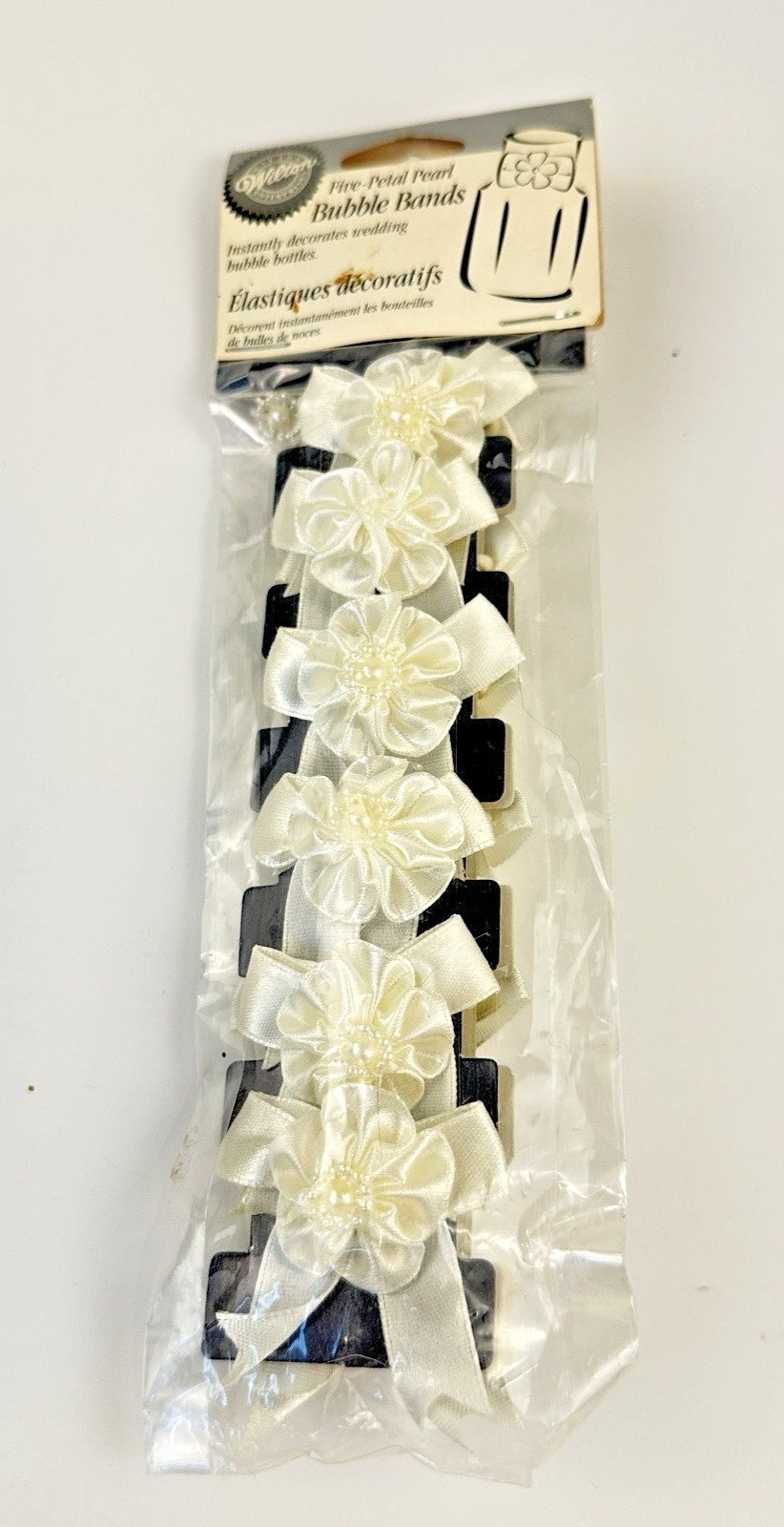 Vintage Wilton Five-Petal Pearl Bubble Bands 1999 Pack of 12