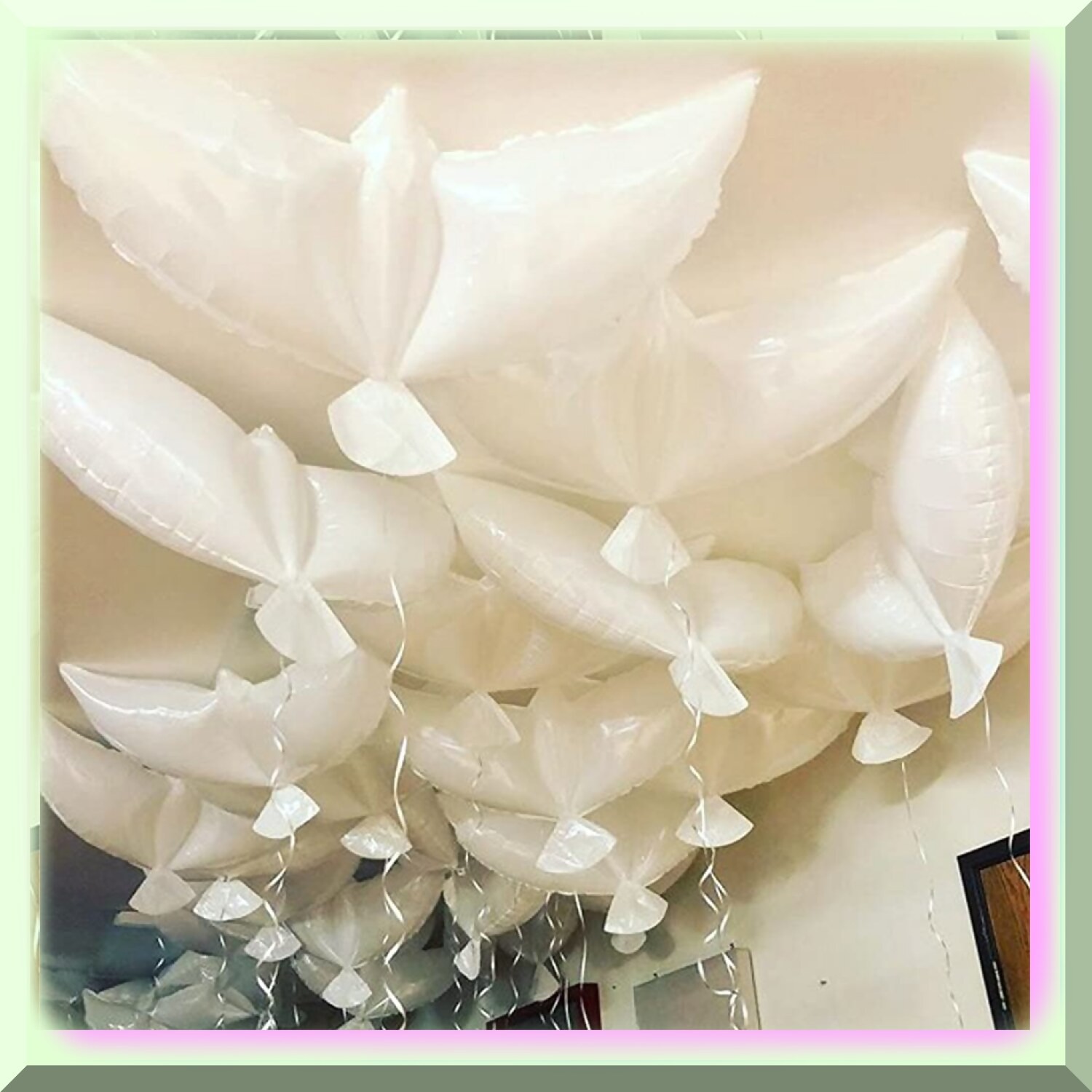 White Dove Shape Helium Balloons 10 Pack