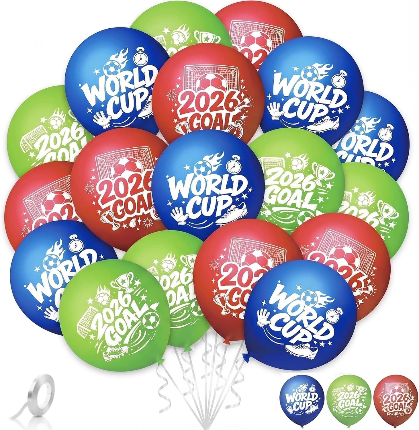 AhfuLife 36 PCS World Cup Decorations Balloons 2026, 12 Inches