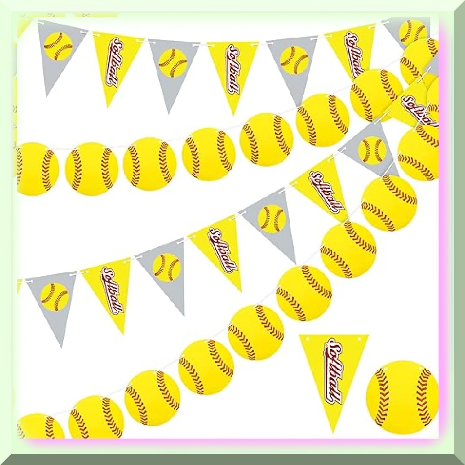 Softball Party Decor Set with Banners