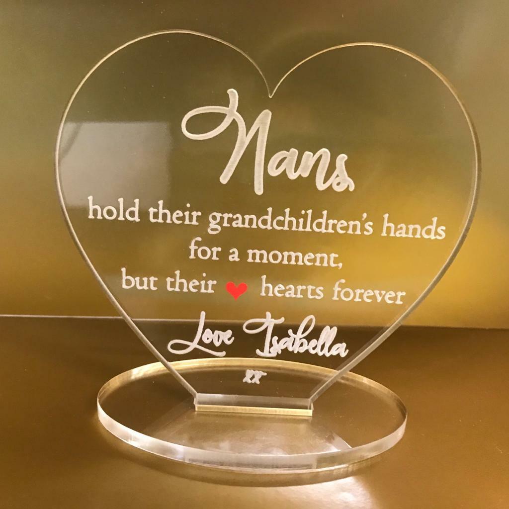 Personalised happy mothers day mother’s day nan heart plaque gift