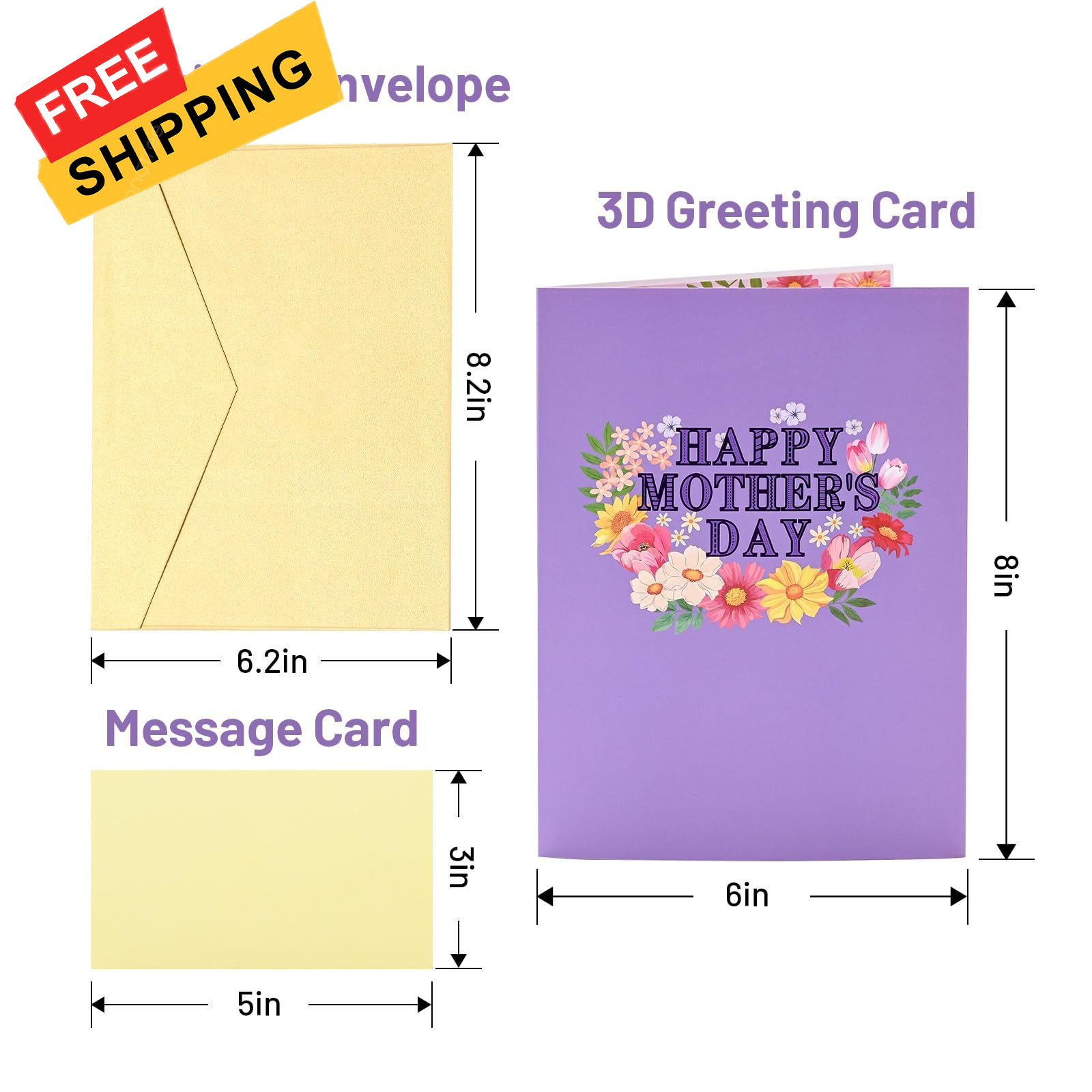 Yeomant 3D Mothers Day Card, Happy Mother’s Pop Up 8”x6”, Colorful