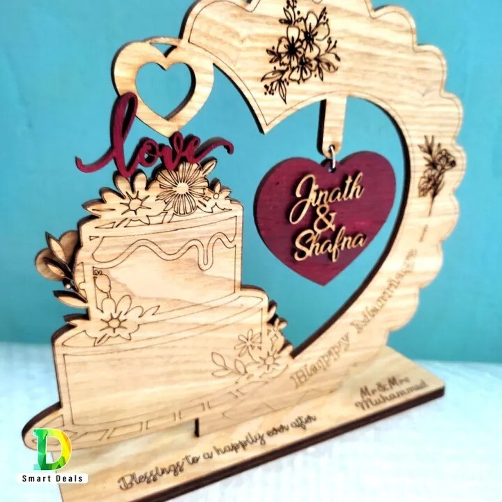 Customised Wooden Gift With Name for anniversary Birthday wedding valentine gift
