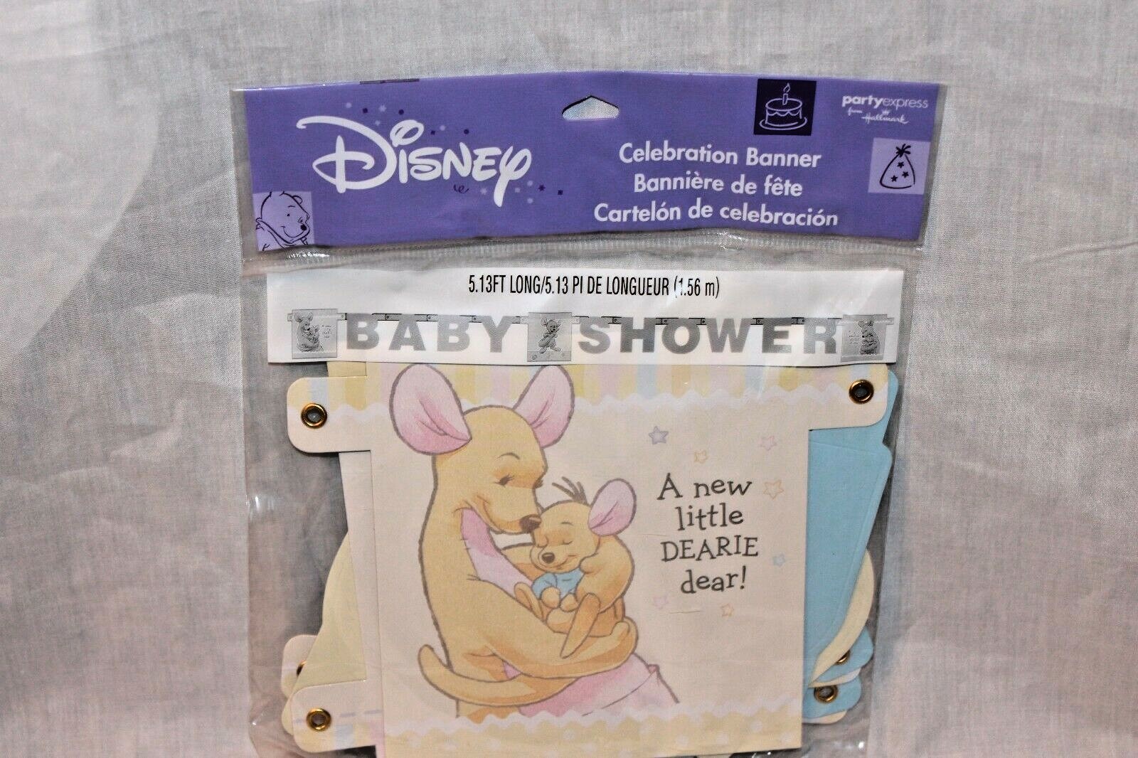 WINNIE THE POOH BABY ROO 1- BANNER PAPER CELEBRATION SHOWER 5.13 FEET LONG