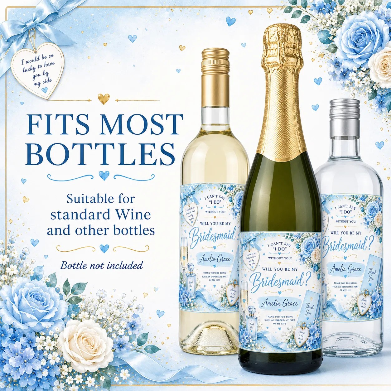 Personalised Bridesmaid Proposal Bottle Label Sticker Bridesmaid Gift