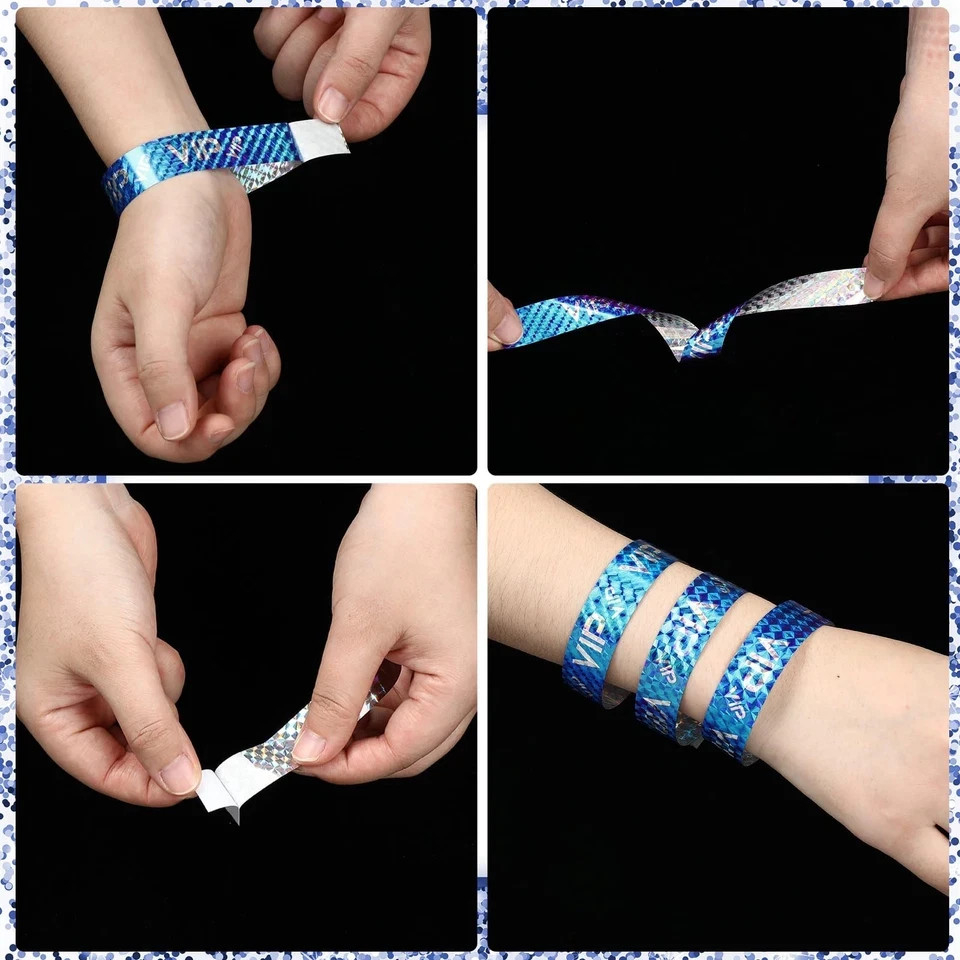 500 Pack VIP Plastic Wristbands Party Armbands for Events Concerts Festivals