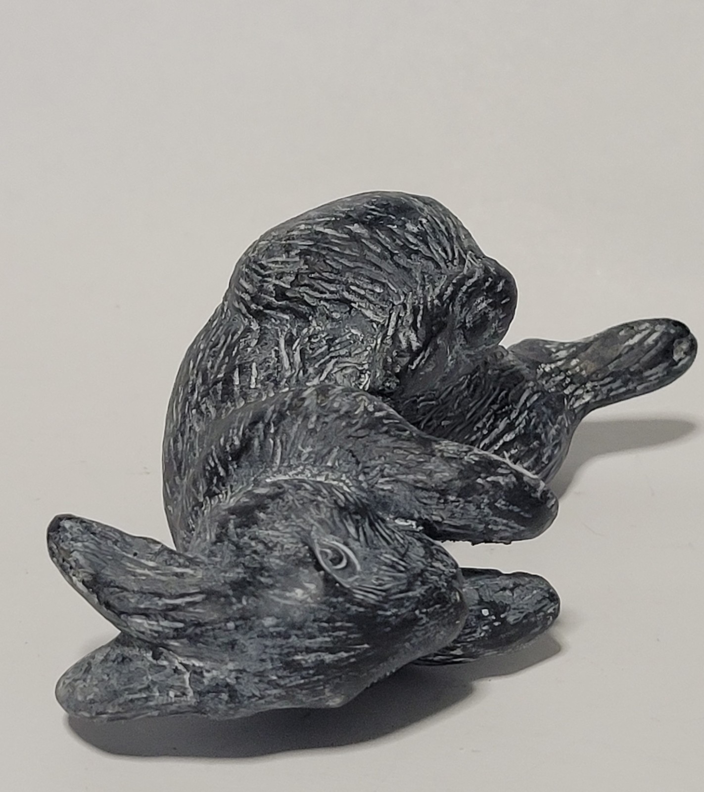 VTG Hen-Feathers Co Bunny Rabbit Pot Hanger Planter Sitter Bonded Marble Grey
