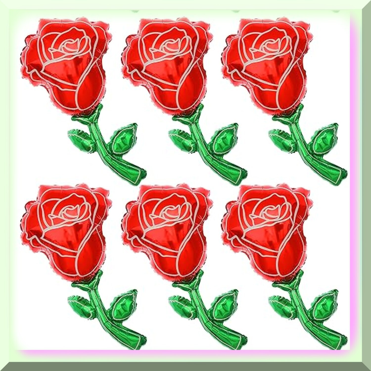 Valentine’s Day Red Rose Balloons 6 Large