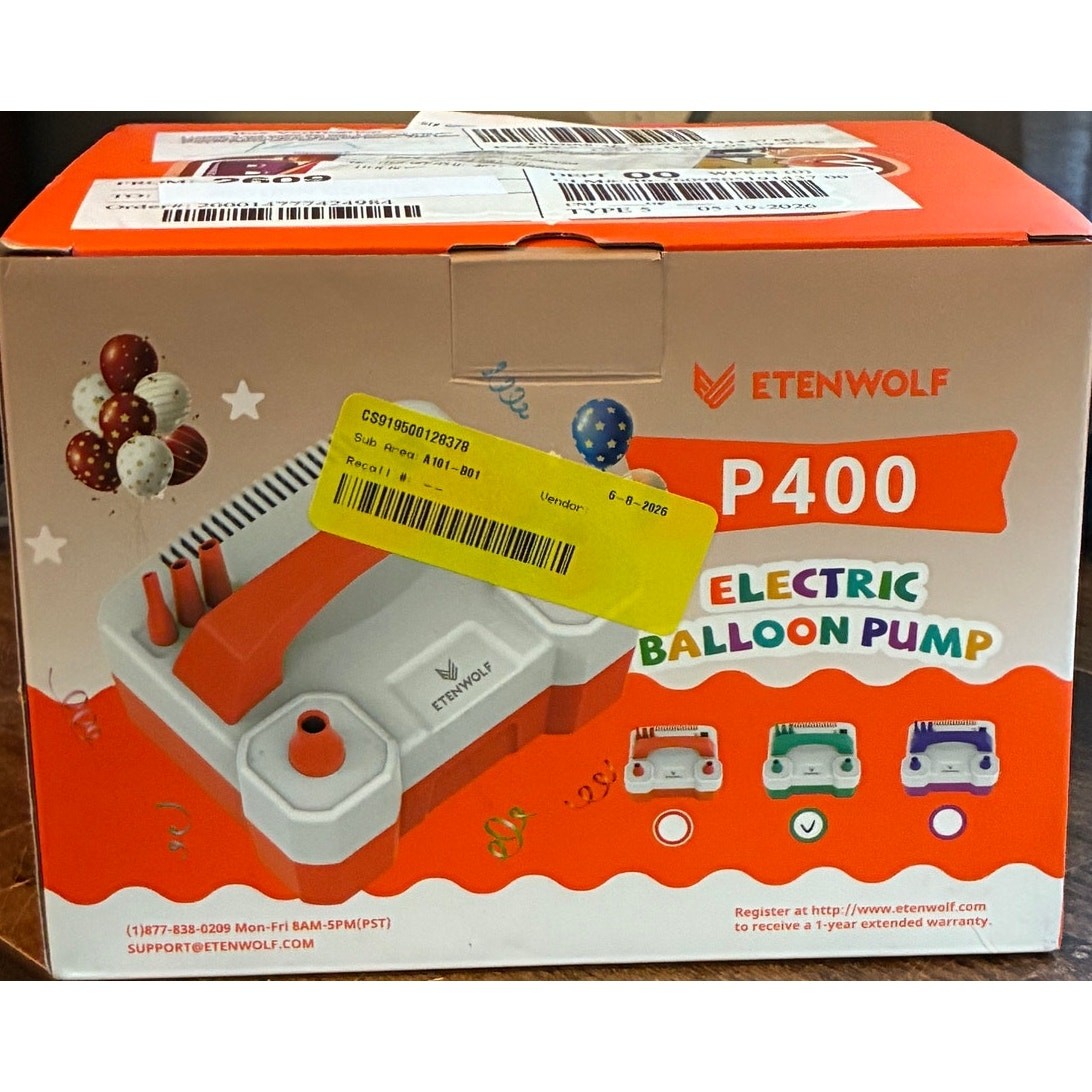 BRAND NEW ~ Green & White Electric Party Balloon Pump & 2 Nozzles 110V 550W