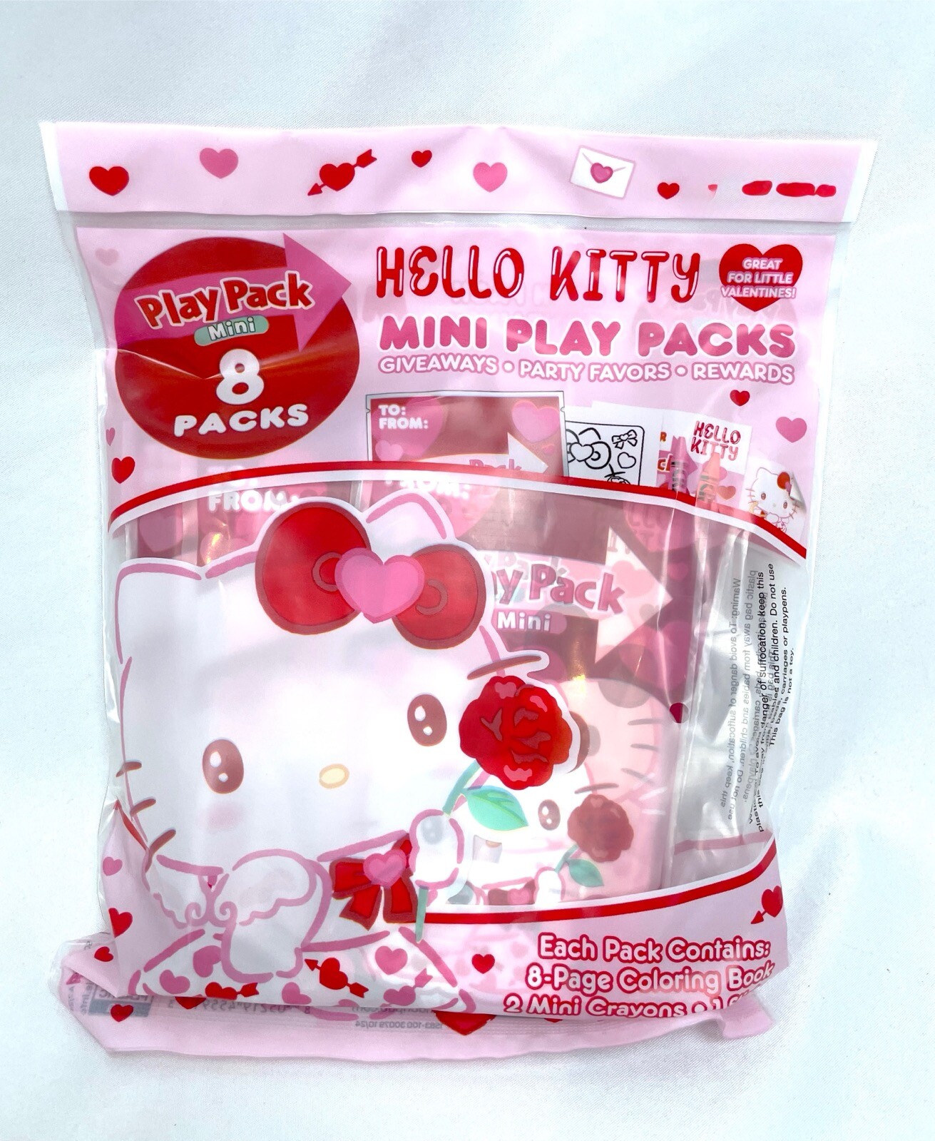 Hello Kitty Valentine’s Mini Play Packs 8pk Coloring Book Crayons Sticker