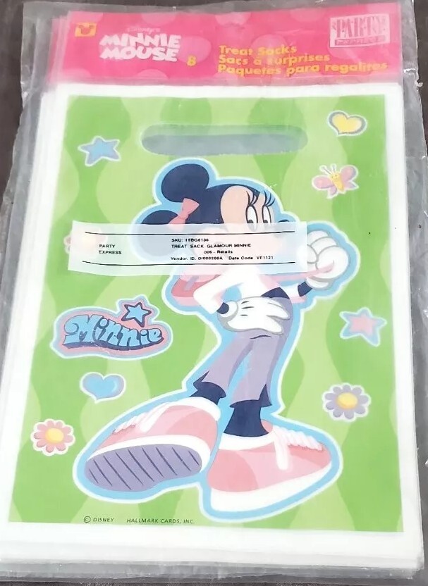 Dienep’s Minnie Mouse 8- Treat Sacks Bag PARTY SUPPLIES NEW