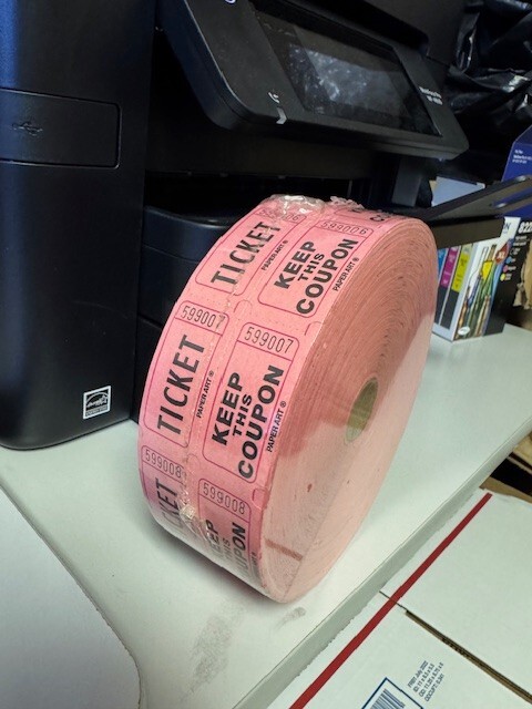 Creative Converting Pink Double Roll Raffle Tickets 2000 Tickets Per Roll New!!!