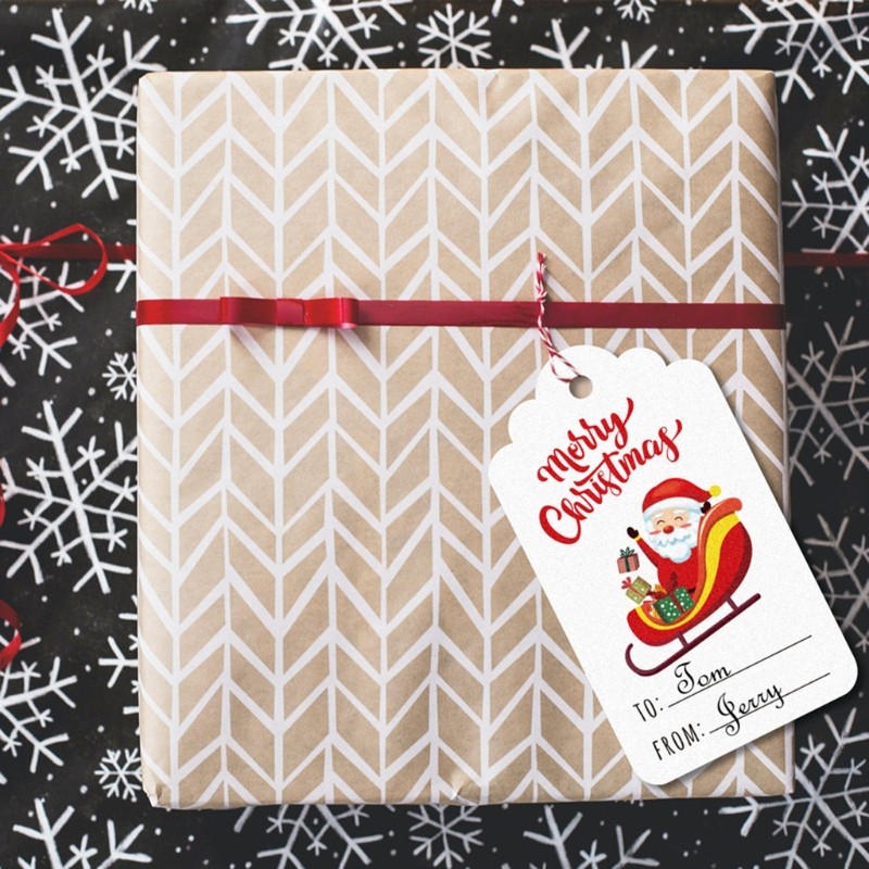 150 Pcs Christmas Paper Tags DIY Painted Cartoon Handmade Tree Decor Cards