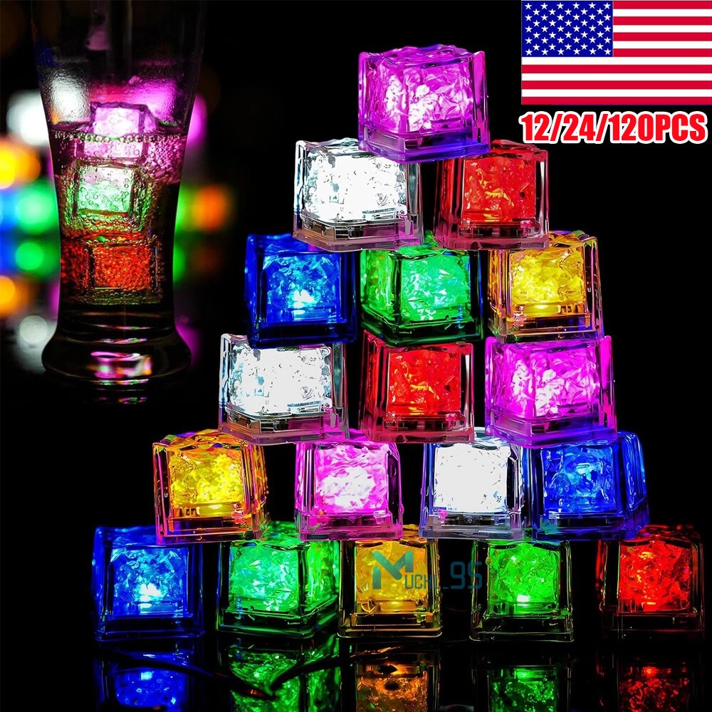 ICE CUBES LEDS light up 24 – 120 Multicolor & flash ,drinks parties lowest price