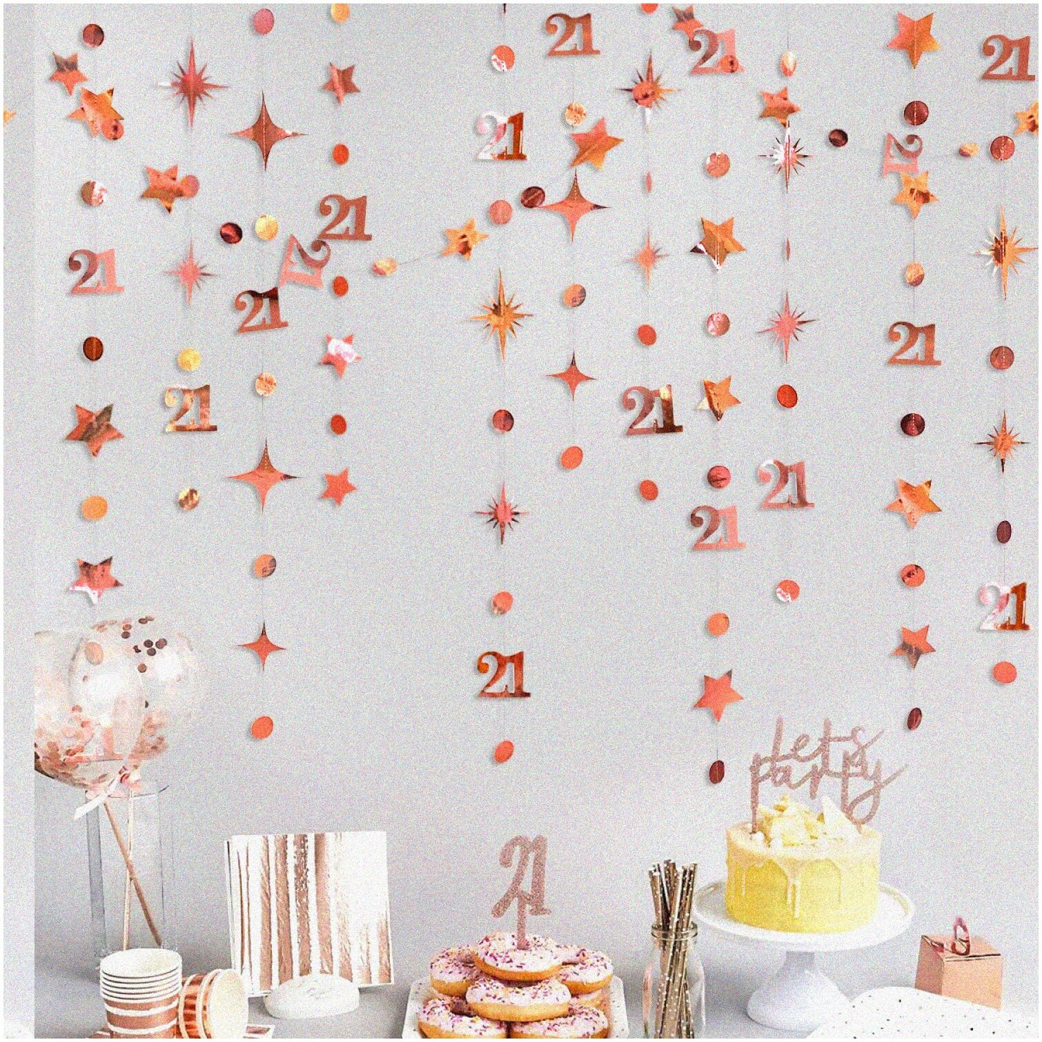 Rose Gold Celebration Kit with Dot Garland and Stream