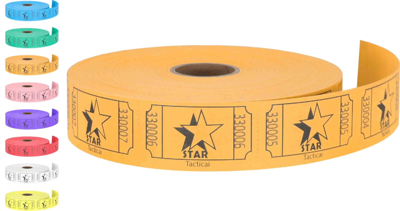 1000 Raffle Tickets Star Yellow Single Roll Ticket for Events Entry Class Reward