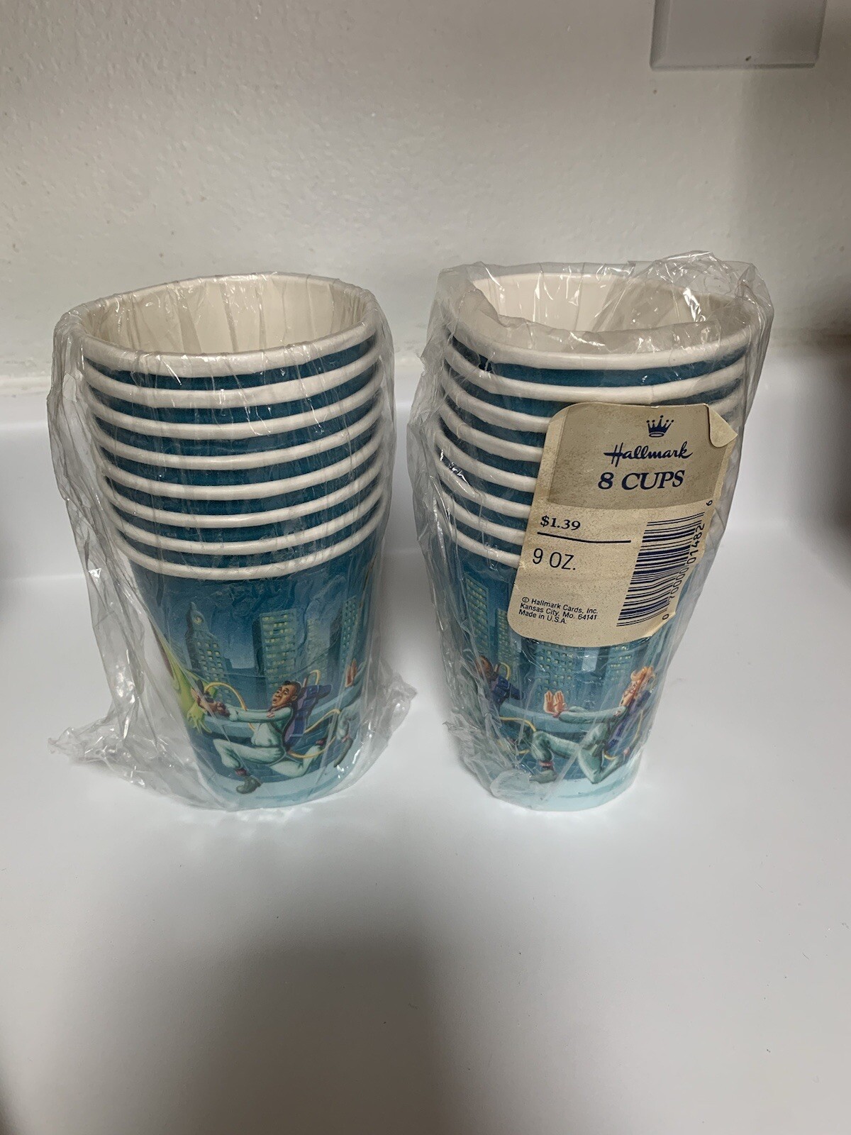 Vtg Lot Of 2 1984 Hallmark Ghost Busters 8 Ct. Paper Cups Columbia Pictures Inc.