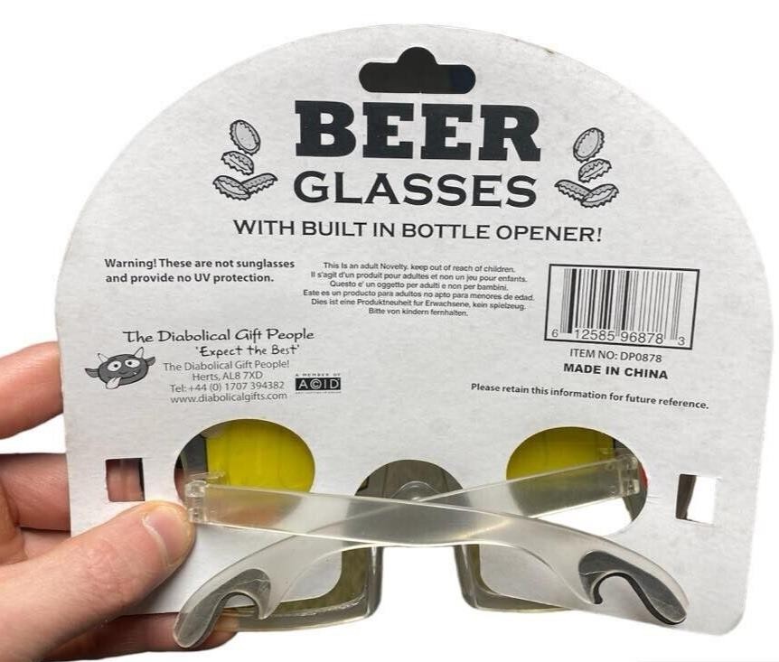 Beer Mug Bottle Opener Glasses – Party Shades Mardi Luau Drinking Sunglasses