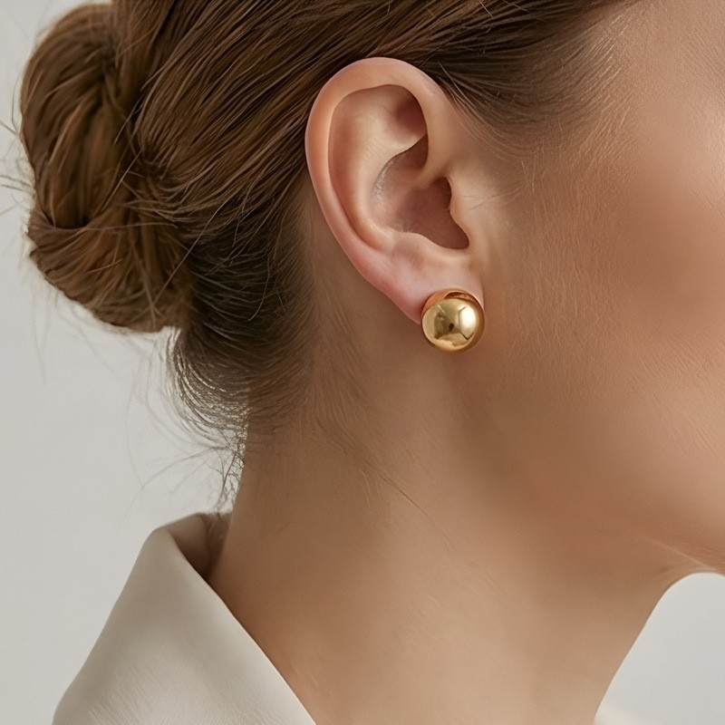 Stainless Steel Ball Stud Earrings Set – Multicolor Bead Earrings for Women Men
