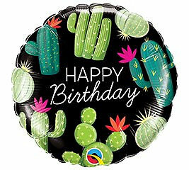 18″ Cactus Birthday Balloon, Foil Balloon, Desert Party, Outdoor Party