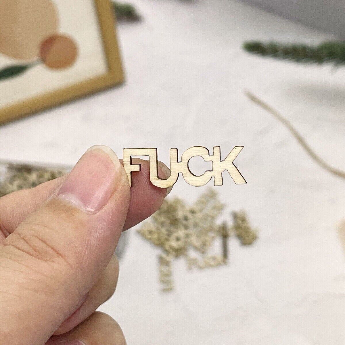 Jar of F*cks Wooden Cutout Letter Piece Give Funny Gag Bottle Novelty Gifts NEW