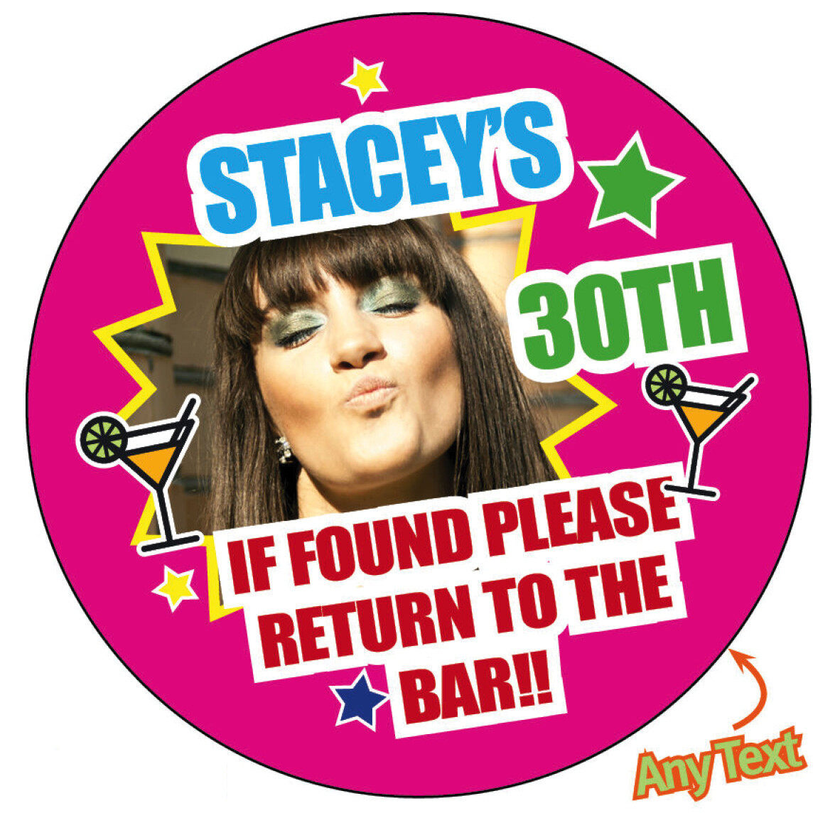 Personalised PHOTO Birthday Hen Party Weekend Stickers Badge Sexy Picture 631