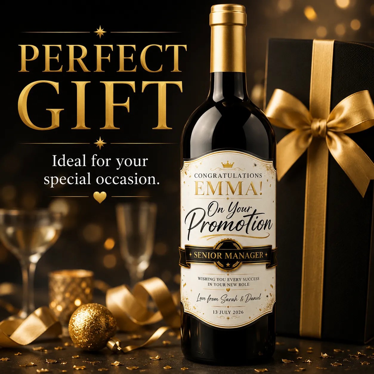 Personalised Promotion Bottle Label Sticker Custom Wine Gift