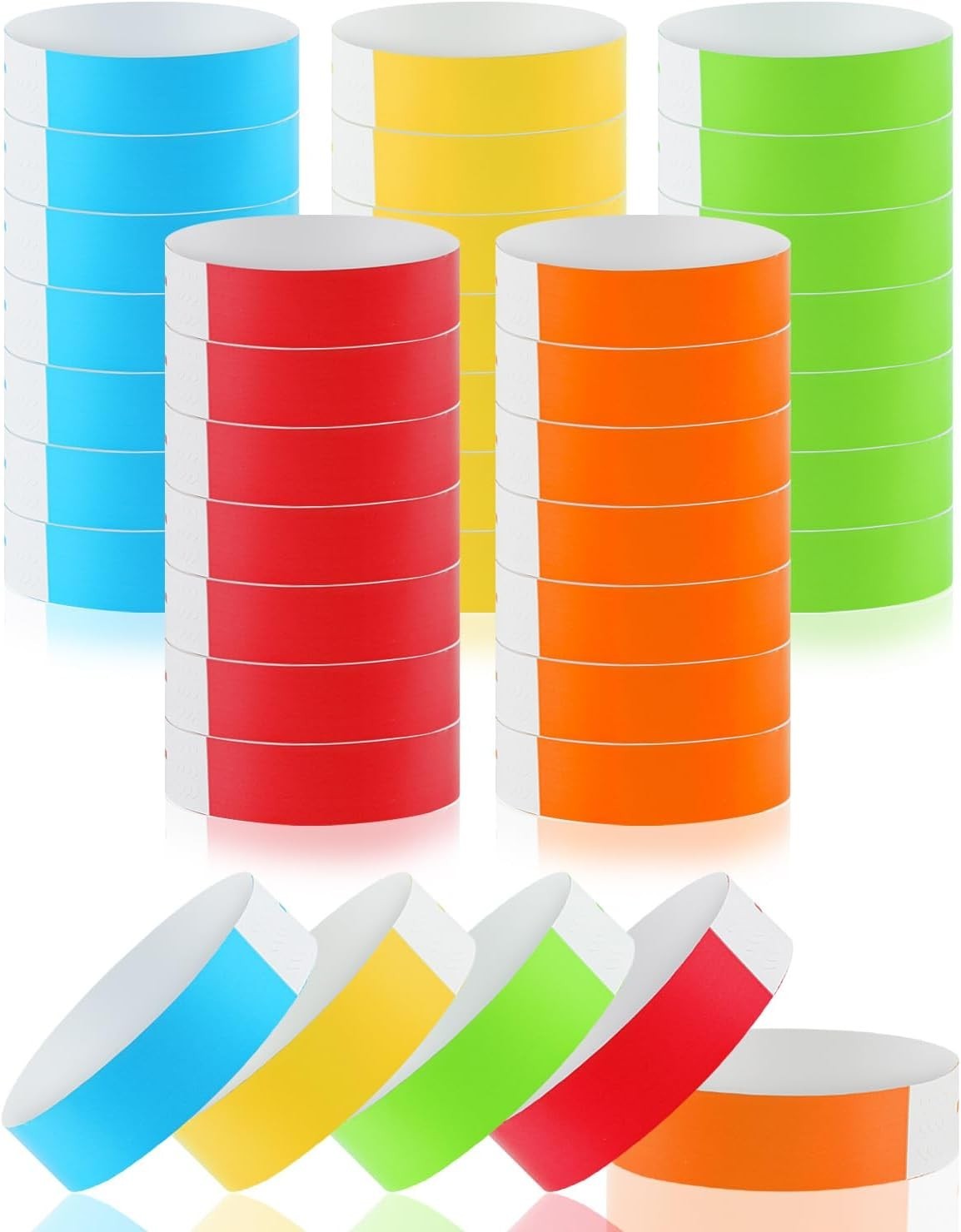 Vibrant Mixed Color Wristbands – 500 Self-Adhesive Waterproof Bands for Events