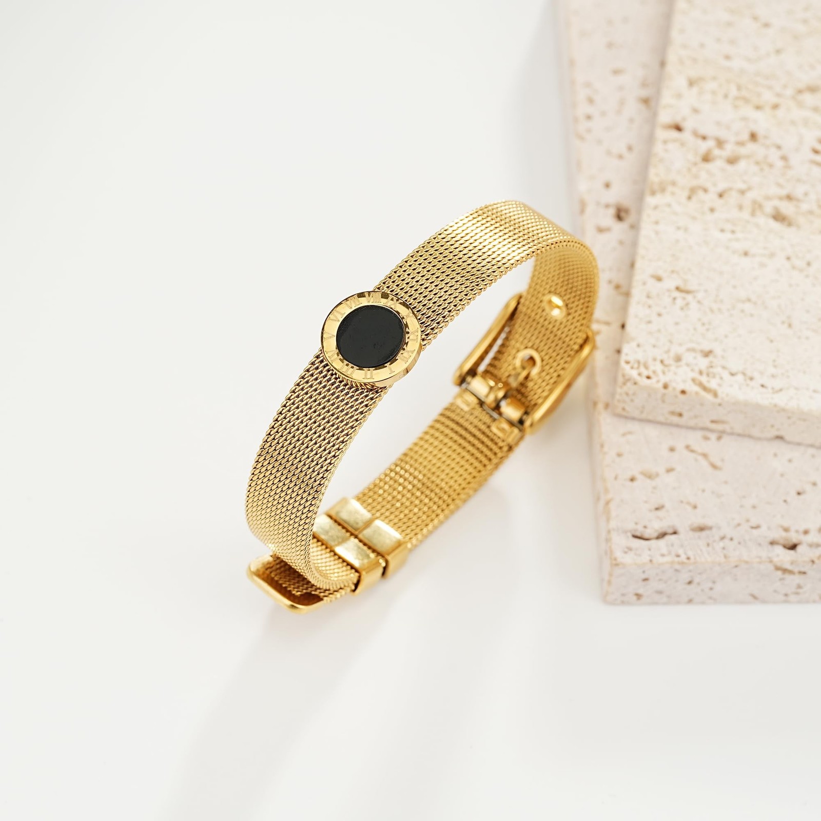 Gold Bracelets for Women, Watchband/Adjustable Slider Bracelet Twist Bar Chai…