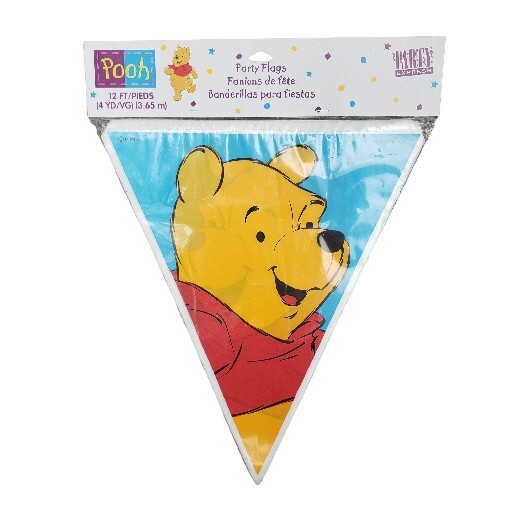 Vintage Winnie The Pooh Triangle Party Express Flag Banner 12 Feet / 4 Yards