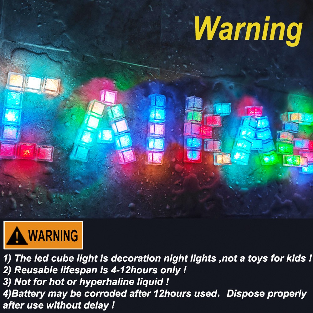 Glowing Ice Cube Lights Fast Flash & Slow Flash, Bar Night Club Party Xmas Decor