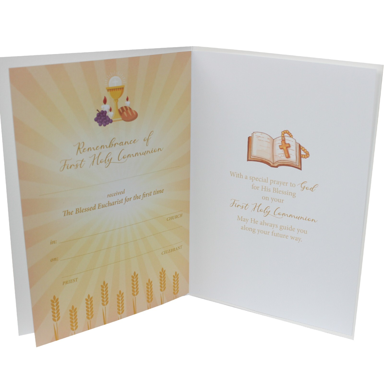 3D First Holy Communion Girl Card with Envelope C40604