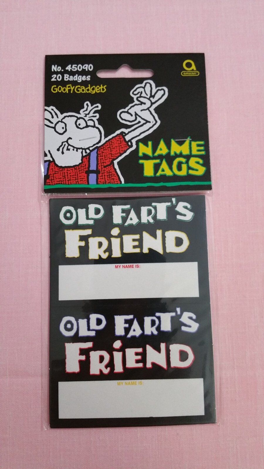 OLD FART NAME TAGS NO.45090 20 BADGES BY GOOFYGADGETS – NEW