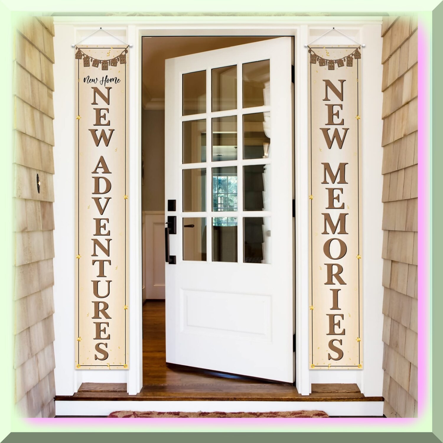 Brown Housewarming Party Door Banner 71×12 inches