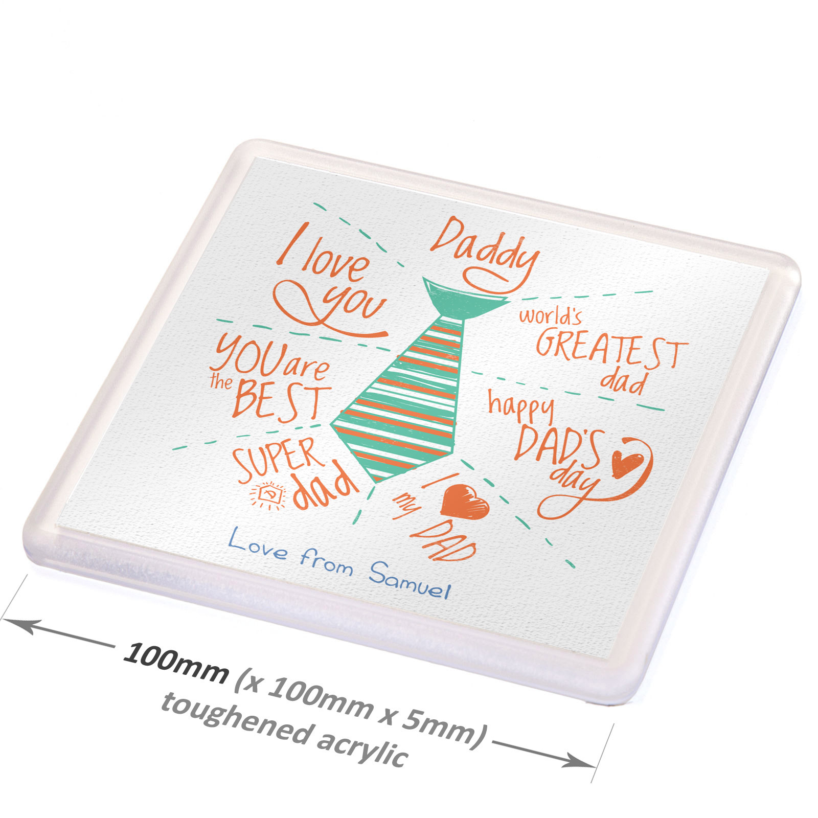 Personalised Fathers Day Best Daddy Drinks Coaster Gift For Dad Or Daddy
