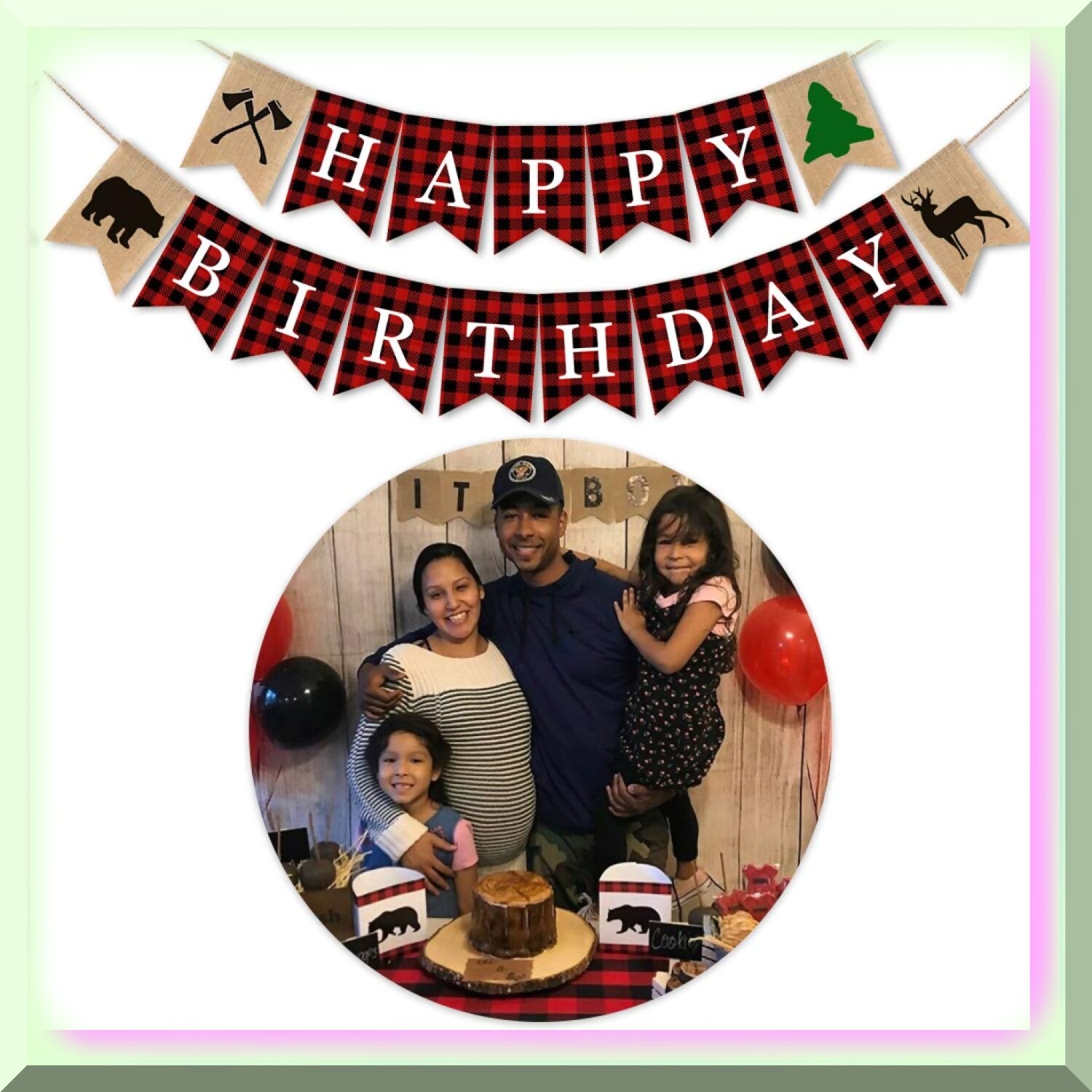 Rustic Burlap Birthday Banner Kit with Adjustable Rope