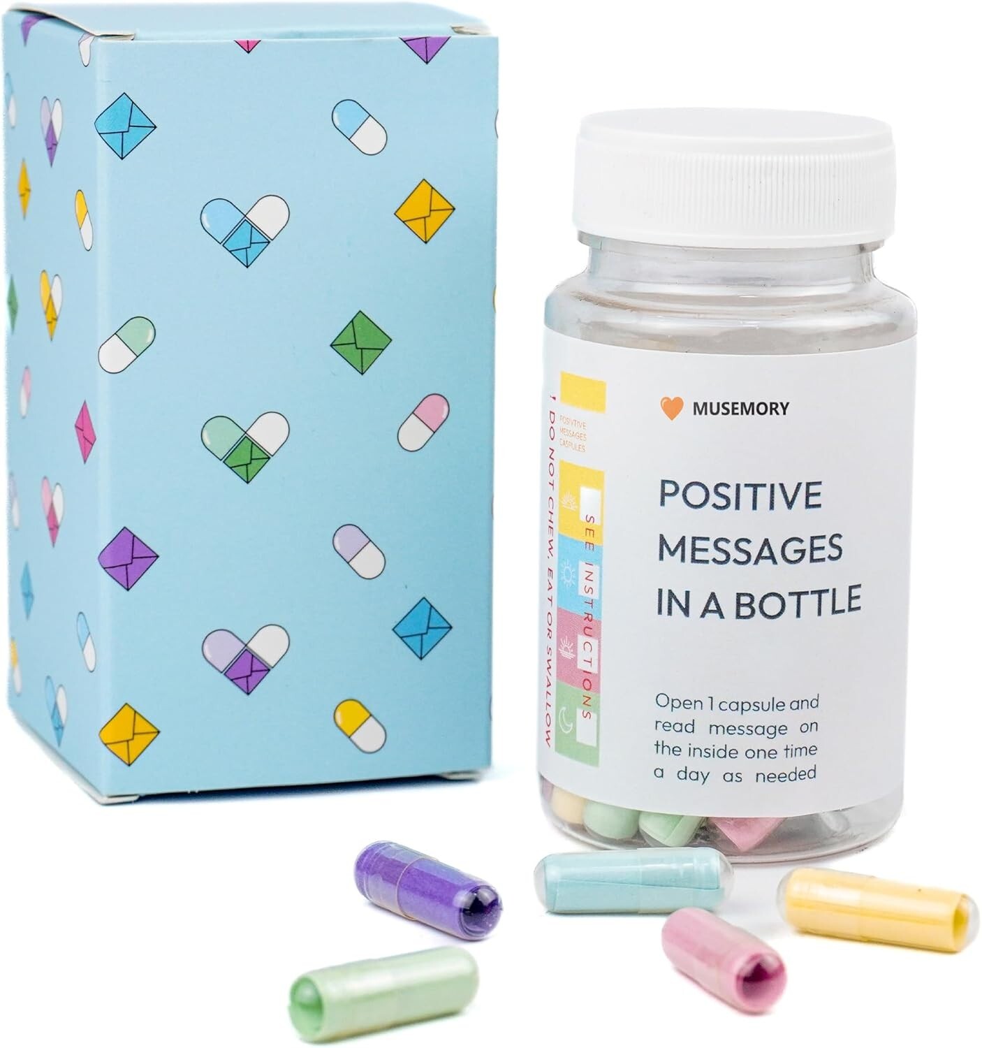 50 POSITIVE Capsule Letters Messages in a Bottle, for Women, BFF, Sister Gifts