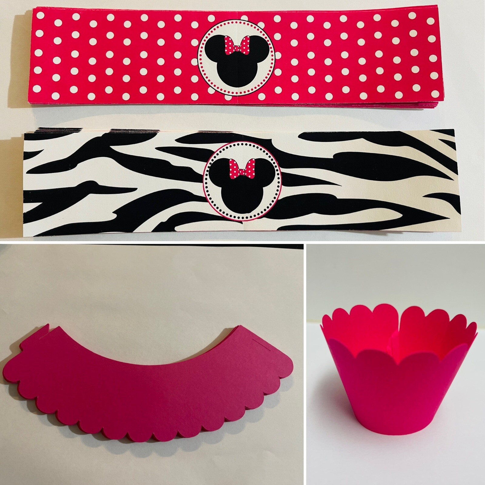 40 Mini mouse bottle water label 20 Cupcakes Wrapper